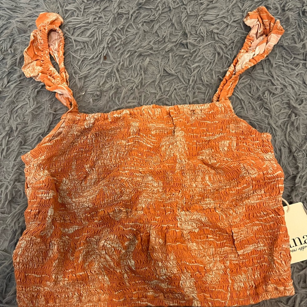Orange Elastic Crop Top